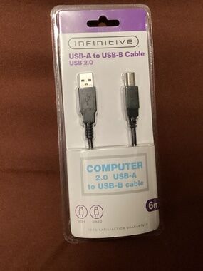Infinitive USB-A to USB-B Cable USB 2.0 6 ft. New
